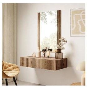 Półka ścienna + naścienne lustro WITH dąb wotan