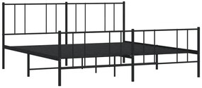 Czarne metalowe łóżko małżeńskie 200x200cm - Quzi