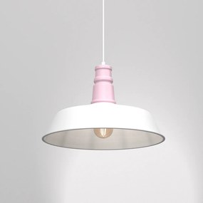 Lampa wisząca ENZO WHITE/PINK 1xE27, biała, różowe, pojedyncza