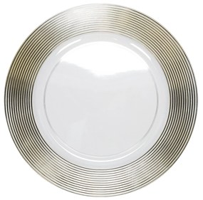 Transparentny podtalerz ze złotym dekorem, Ø 33 cm