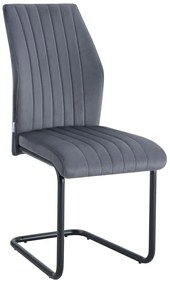Krzesło IVO nowoczesne tkanina Welur płoza metalowa czarna