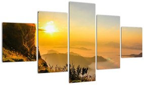 Obraz doliny w porannej mgle (125x70 cm)
