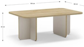 Kremowy/w naturalnym kolorze stolik z blatem w dekorze dębu 56x100 cm Hillary – Marckeric