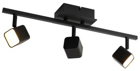 Nowoczesna lampa sufitowa czarna z LED 3-światłowa - Nola Nowoczesny Oswietlenie wewnetrzne