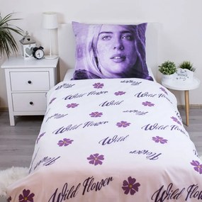 Fioletowa bawełniana pościel dziecięca jednoosobowa 200x140 cm Billie Eilish – Jerry Fabrics