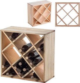 KADAX Regał na wino Loreo kratka drewniany jasny brąz