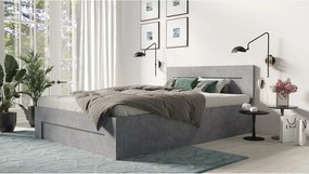 Łóżko 120cm x 200cm Otwierane z boku | BETON | Pojemnik + Stelaż