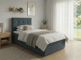 Tapicerowane łóżko boxspring DIRELIS VIBE 90x200 cm ciemnoszare Materac: Materac sprężynowy Bonell