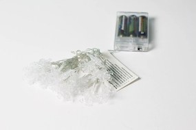 Świąteczny świetlny łańcuch - płatki śniegu, ciepła biel, 20