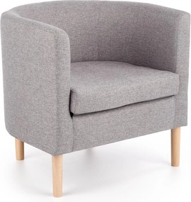 Tapicerowany fotel na drewnianych nóżkach Clubby