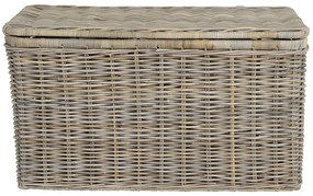 Skrzynia do przechowywania TIMGAD z drewna kubu – 100 × 55 × 55 cm (dł. × szer. × wys.) – kolor szary naturalny