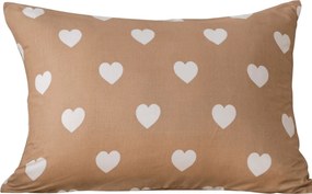 Poszewka na poduszkę z mikrofibry CARAMHEART 50x70 cm, brązowy