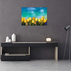 Obraz żółtych tulipanów (70x50 cm)