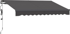 Outsunny Markiza z Korbą Ręczną i Elektryczna Regulacja Wysokości Markiza Ramieniowa 300 cm Szerokości Ciemnoszary