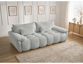 Jasnoszara sofa z tkaniny szenilowej 264 cm Ivane – Bobochic Paris
