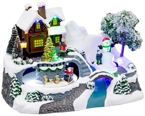 Miasteczko bożonarodzeniowe, scenka świąteczna z bałwanem