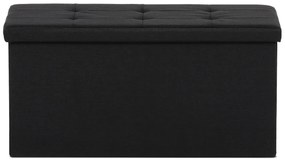Taboret z miejscem do przechowywania, czarny, 76 x37 x 37 cm