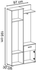 Garderoba z lustrem L3-H98