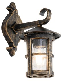 Klasyczna lampa ścienna zewnętrzna antyczne złoto IP44 - Herb