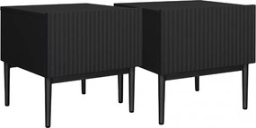 Zestaw szafek nocnych Nicole 46 cm - czarny / czarne nóżki