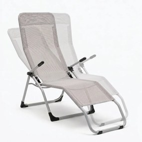 Leżak ogrodowy siateczkowy Barbados, jasnoszary Texteline
