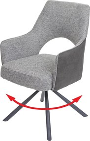 Krzesło do jadalni MCW-K3,  szary-ciemnoszary