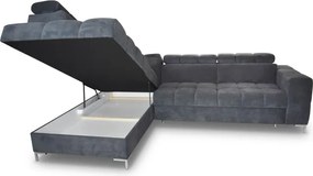 Narożnik PABLOS układ L strona Lewa w tkaninie VOGUE 04 regulowane zagłówki z funkcją spania