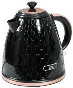 HOMCOM Czajnik, 2200W, okno widokowe, filtr, szybki czajnik, Czarny