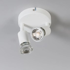 Nowoczesny reflektor biały, obrotowy, okrągły, 2-punktowy - Jeany