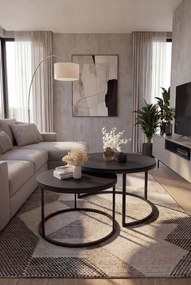 Zestaw dwóch czarnych stolików kawowych H8-M81