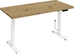 Regulowane biurko dąb artisan + biały L0-D89