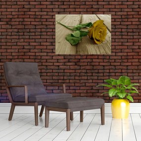Obraz - Żółte róże w stylu vintage (70x50 cm)