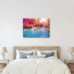 Obraz na szkle turkusowej laguny, Laos, Tat Kuang Si (70x50 cm)