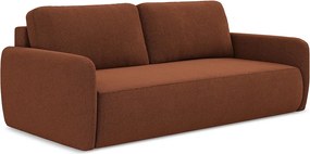Kanapa 3-osobowa z funkcją spania - z tkaniny strukturalnej - terakota - LILO