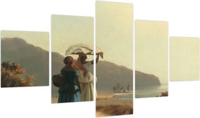 Obraz - Camille Pissarro, Two Women Chatting by the Sea, St. Thomas, reprodukcje (125x70 cm)