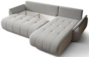 Welurowa brązowa sofa w kształcie litery L F0-T57