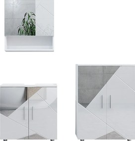 Zestaw mebli łazienkowych biały wysoki połysk z wkładkami 80x41x58.6 irma