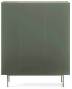 Zielona wysoka komoda w dekorze dębu 95x120 cm Arista – Teulat