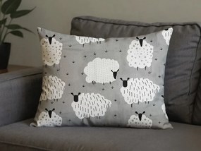 Poszewka na poduszkę z polibawełny SHEEP POLY 50x70 cm, szara