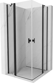 Mexen Mist Duo kabina prysznicowa uchylna 110 x 110 cm, transparent, czarna - 8A4-110-110-70-00