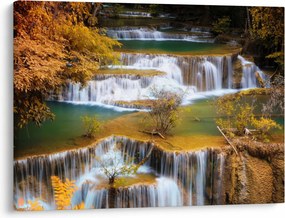 Obraz - Wodospady Huay Mae Khamin, Tajlandia (70x50 cm)