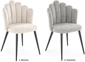 Tapicerowane beżowe krzesło w stylu glamour T4-M72