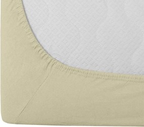 PrzytulneMieszkanie.pl Jersey prześcieradło HIGHFIT kremowe 90 x 200 cm