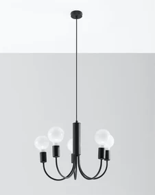 Żyrandol PICCOLO 5 czarny SOLLUX  LIGHTING