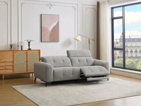 Kanapa 3-osobowa z elektryczną funkcją relax i szarą tapicerką - CLODI