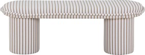Ławka tapicerowana  - Biało-taupowa prążkowana - ELAMIU