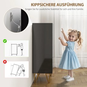 HOMCOM Szafka na buty z 2 drzwiami, regał na buty, przechowywanie butów z 3 regulowanymi półkami 72 x 31,5 x 95 cm, Czarny