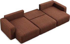 Sztruksowy rozkładany/ze schowkiem narożnik (w kształcie litery U) w kolorze terakoty Kona – Makamii