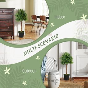 HOMCOM Sztuczny Bukszpan 90cm, Sztuczna Roślina w Doniczce do salonu