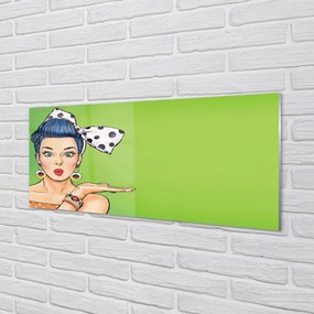 Panel nad Blat Kuchenny Kobieta z Czerwonymi Ustami i Kokardą